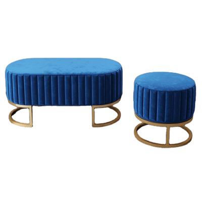 China Wholesale Nordic luxury modern simple creative living room household bedroom stool change shoe long metal wire fashion sofa bench for sale