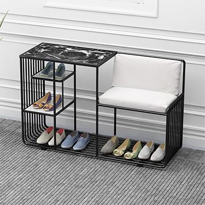 China Creative Iron Metal Shoe Rack (Other) Adjustable Nordic Household Stool Household Stool Change Shoe Stools Bench Nordic Wholesale Shoe Cabinet for sale