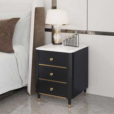 China Mini Wholesale Nordic Modern Simple Fashion Nightstand Bedroom Furniture Bedroom Furniture Vanity Leather Bedside Table for sale