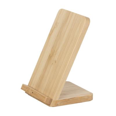 China Custom Logo Wooden Mobile Phone Wireless Fast Charger Mobile Phone Holder Stand Wireless Phone Holder for sale