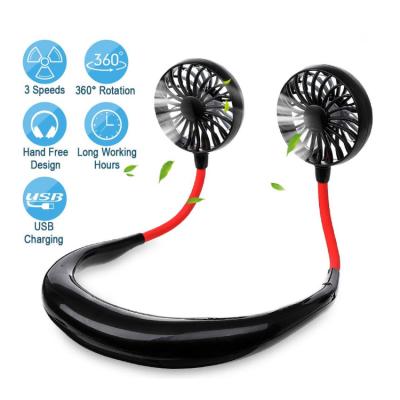 China 2021 Fashion Car Neck Fan USB Handheld Mini Portable Hanging Neckband Sports Fan for sale