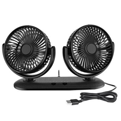 China ABS DC12V/24V Car Fan 3 Speed ​​Double Head Fan Auto Fan Low Noise Portable Car for sale