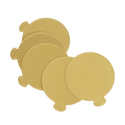 China Greaseproof Mini Round Golden Cardboard Grease Mousse Cake Board 100pcs Cake Paper Plate The Circle Cardboard Base for sale