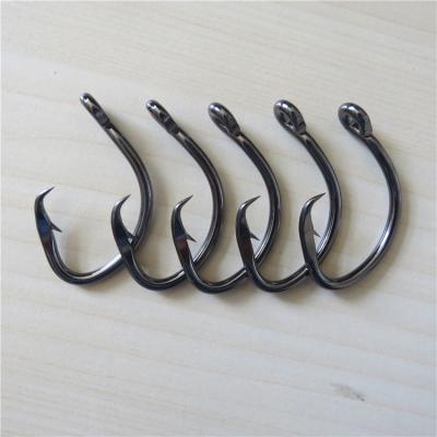 China Octopus Beak 8088 25# 30# Black High Carbon Steel Porcelain Whole Sale Sizes All Fresh Saltwater Fish Hooks For Tuna Fishing for sale