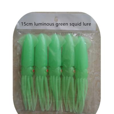 China 15cm Bright Green Soft Squid Syphilis Fishing for sale