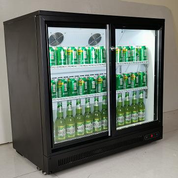 China Single-Temperature Counter Beverage Fridge 2 Door Bar Fridge Under Counter Fridge With Glass Door for sale