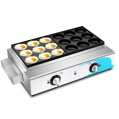 China Electric Commercial Food Processing Machine Factory Sale 18 Holes Hamburger Making Machine Egg Pancake Iron for sale