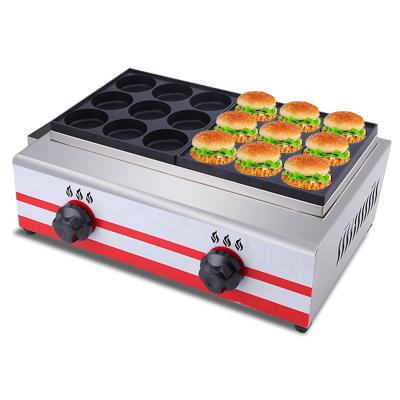 China Hotels LPG Gas Type 9 Holes Burger Pancake Machine / Egg Waffle Maker for sale