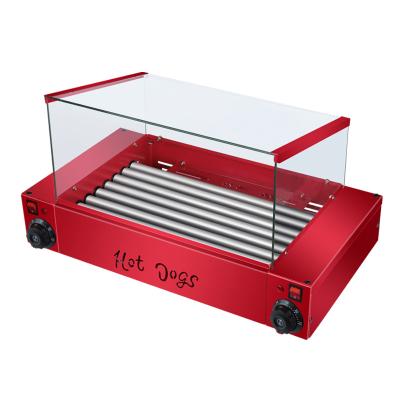 China Commercial Hotels Electric Durable Hot Dog Grill 7 Roller Stainless Steel Hot Dog Making Machine Warmer for sale