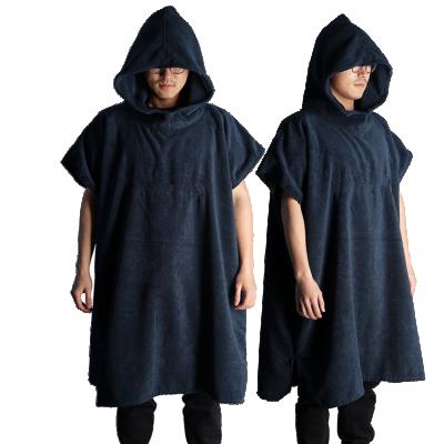 China Unisex Microfiber Surf Wetsuit Beach Changing Poncho Towel Hooded Bath Robe Surf Poncho for sale