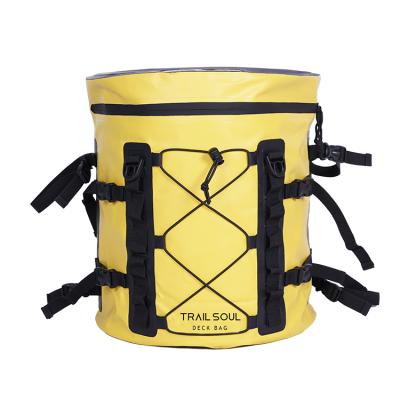 China Zipper Closure PVC SUP Waterproof Deck Bag , Yellow Waterproof Kayak Deck Bag for sale