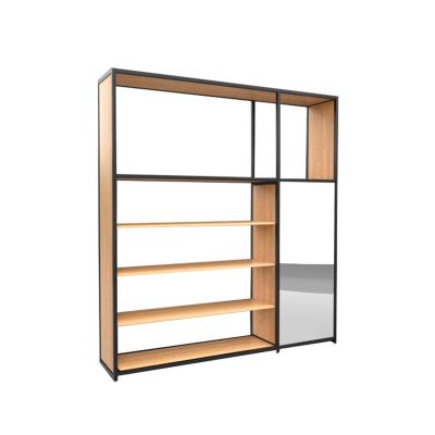 China Adjustable Shelves Modern Wall Wood Shelf For Market Miniso Gandola Shelving Grocery Design Supermarket Furniture Single Sided Shelves for sale