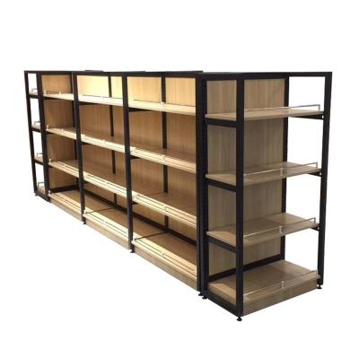 China Adjustable Shelves Beauty Supply Shop Shelf Supermarket Equipment Display Rack Shelves For Shops No.ECHX01WI Gondola Wooden Shelf Racks for sale