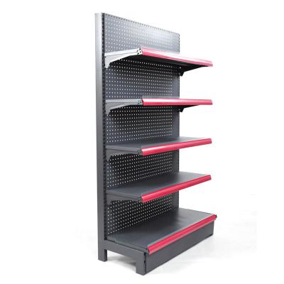 China Single Sided Supermarket Storage Shelving Gondola Beauty Supplies Store Manufacturer Factory Factory Wall Metal Shelf Racks Systems for sale