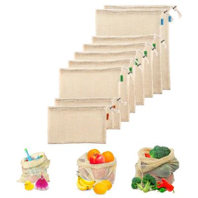 China Durable Reusable Organic Cotton Tote Mesh Shopping Twine Net Bag For Vegetables And Package for sale