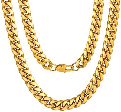 China Mens Chinese Wholesale Stock Hiphop Chunky Miami Stainless Steel Cuban Link Gold Chain Necklace Custom Available Jewelry for sale