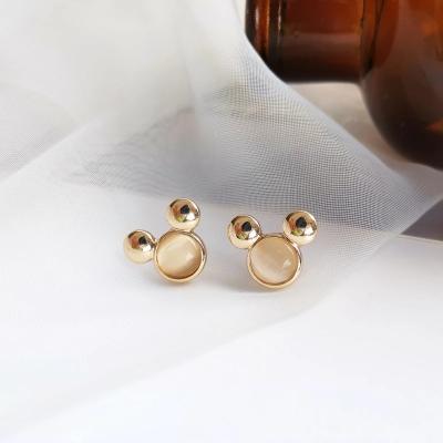 China CLASSIC New Chinese Fashion Cartoon Mini Mickey Stud Earrings Stainless Steel Soft Cute Earring For Kids Girls for sale