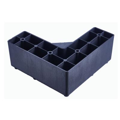 China Modern High Quality L Shape Furniture 150*50*50mm Plastic Black Sofa Legs for sale