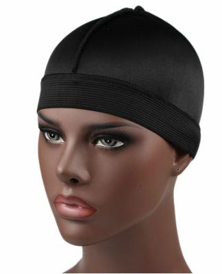 China Fashion Soft Men's Silky Wave Hat With Elastic Band Silk Durag Bandanas For Men for sale