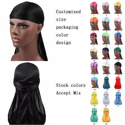 China Accept Customized Stock Silky Durag Accept Design Small Logo Men's rag MOQ Customized for sale