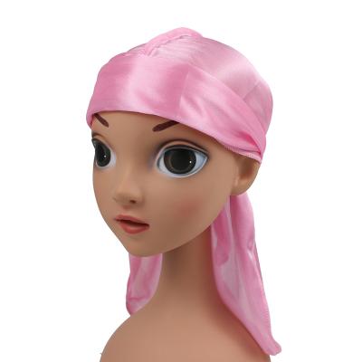 China New Fashion Kids Satin Durags Bandanna Turban Wigs Child Friendly Silky Durag Headwear Headband Pirate Hat Hair Accessories for sale