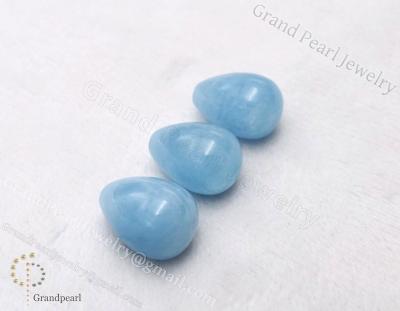 China No Drop 10x14mm_Loose Green Blue Half-Drilled Gemstone For Jewelry Making - Semi-Precious Stone for sale