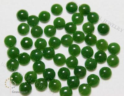 China Nephrite Jade Good Quality Gemstone Green Cabochon 8mm 8mm Cabochon for sale