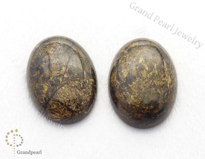 China None Oval Cabochon - Bronzite - 25x18mm flat back cut flat back stones - Gemstone semi-precious stone cabochons - for sale