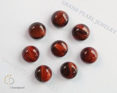 China Good quality natural - semi-precious stones - the Cabochon - 10mm Red Tiger Eye - gemstone Tigereye cabochons - cut stones for sale