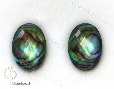 China None WIP Doublet Cabochon - faceted crystal with Paua shell_13x18mm - semi-precious stone for sale