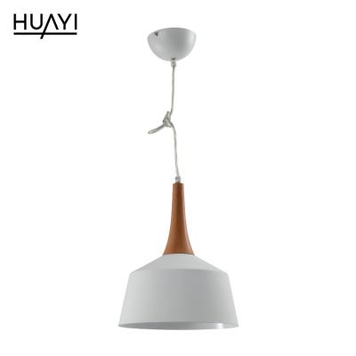 China Modern Hot Selling HUAYI Style Modern Wooden Iron Bedroom Decoration Pendant Light for sale