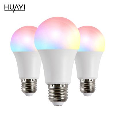 China Wholesale Price Living Room HUAYI Colorful E27 Remote Control 7W RGB Dimmable Led Smart Bulb Light for sale