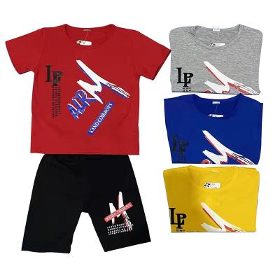 China Casual Baby Boy Sets Summer Boys Clothes Sets Short Sleeve T-shirt+Shorts Pants Cotton Sports Suits Print Letter Kids Clothes Sets for sale