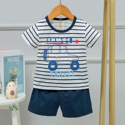 China QUICK DRY Boy Kids Two Piece Summer Sleepwear Baby Boy Set T-Shirt for sale