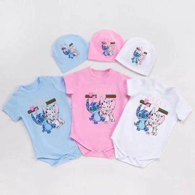 China Spandex/Cotton Material 2022 Spring Infant White Cotton Baby Clothes Breathable Clothing Sets With Hat Cutey Babies' Rompers for sale