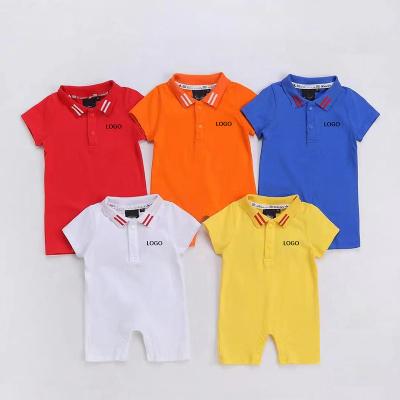 China Wholesale 4PCS Spandex/Cotton Per Bag Good Quality Brand Toddler Boys Clothing White And Yellow Baby Rompers+Printing Short Sleeve Babies Boy Girl for sale