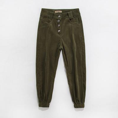 China Anti-Wrinkle New Arrivals Hot Pants Custom Kids Army Green Pants For Kid Size Vintage Corduroy Jogger Cross Pants High Top For Boy for sale