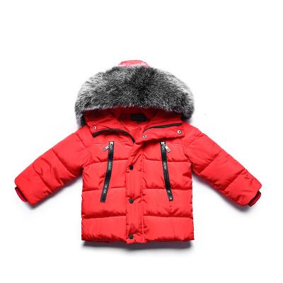 China New Pattern Anti-wrinkle Coat Children's Clothing Thickened Children's Korean Version Wear Big Boys Solid Color Fur Collar Children's Jackets Boys for sale