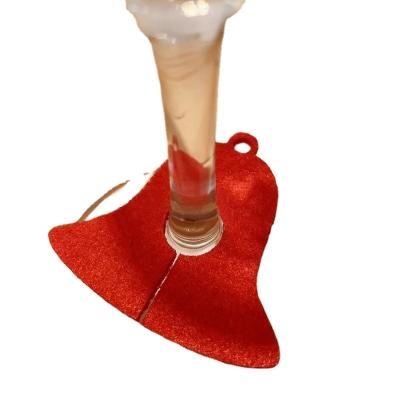 China Cloth jingling bell Felt wine glass ornament; for sale