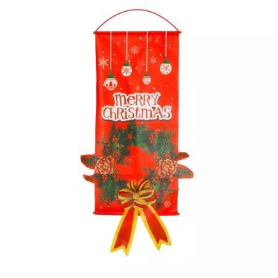 China Cloth Christmas wreath Section decoration hanging picture cloth door hanging for sale