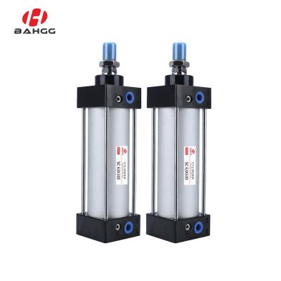 China Factory Bahoo SC Series Aluminum Alloy Double/Air Compact Single Acting Standard Pneumatic Cylinder With PT/NPT Port 32/40/50/63/80 for sale