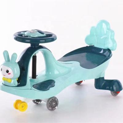 China 2021 Baby Yoyo Car Steering Wheel Children's Toy Blue Color Animal Head Hot Sale Ride Twisting Swing Cars for sale