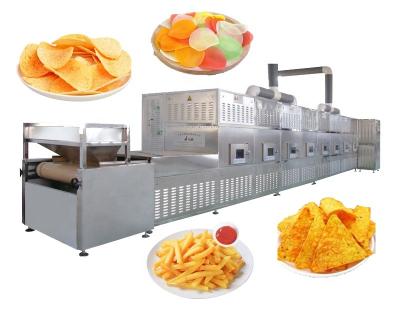 China High Efficiency Non Fried Snacks Fish Shrimp French Fries Microwave Puff Baking Machine for sale