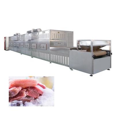 China High Efficiency Tunnel Frozen Chicken Legs Defrost Equipment Microwave Thawing Machine for sale