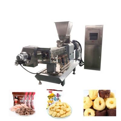 China Puffed Corn Snack Cheese Puff Snack Extruder Machine Baked Corn Puff Snack Seasoning Machine for sale