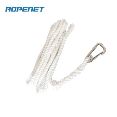 China Soft in-water UV-stabilized sinks ROPENET 3 strands twisted moorning line with stainless steel hook for sale