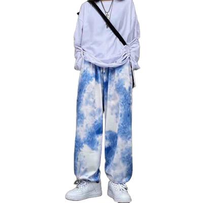 China Custom Stylish Casual High Quality Anti-wrinkle Salon Tie Dye Plus Size Mens Pants for sale