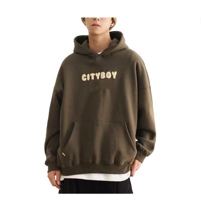 China custom newdesign newdesign Anti-wrinkle moq 3d puff print logo 14oz heavy cotton low dropped shoulder oversized hoodie for sale