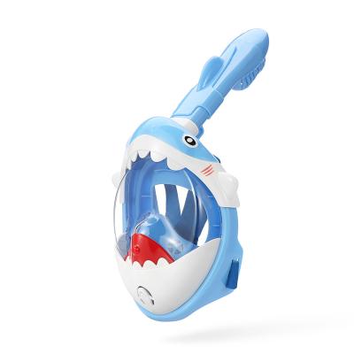 China Anti-leak Full Face Shark Shaped Dry Diving Mask 180 Degree View Diving Snorkel Mask For Kids Snorkeling Mask Set for sale