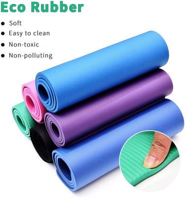 China Eco-Friendly Yoga Mat No-Slip Exercise Mat Custom Printing Durable 10mm NBR and Workout Mat for Pilates for sale